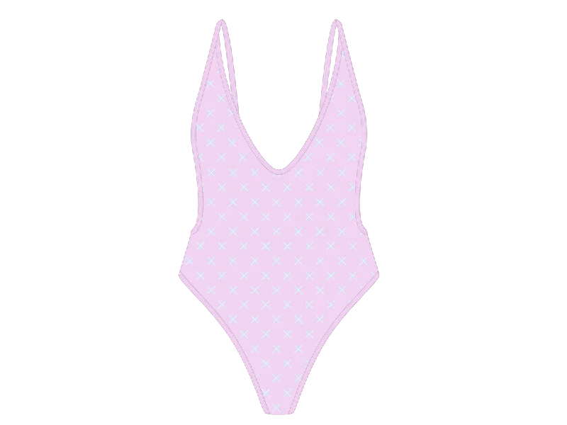 Pink Logo Print Retro One-Piece Gothic unclassified dresses