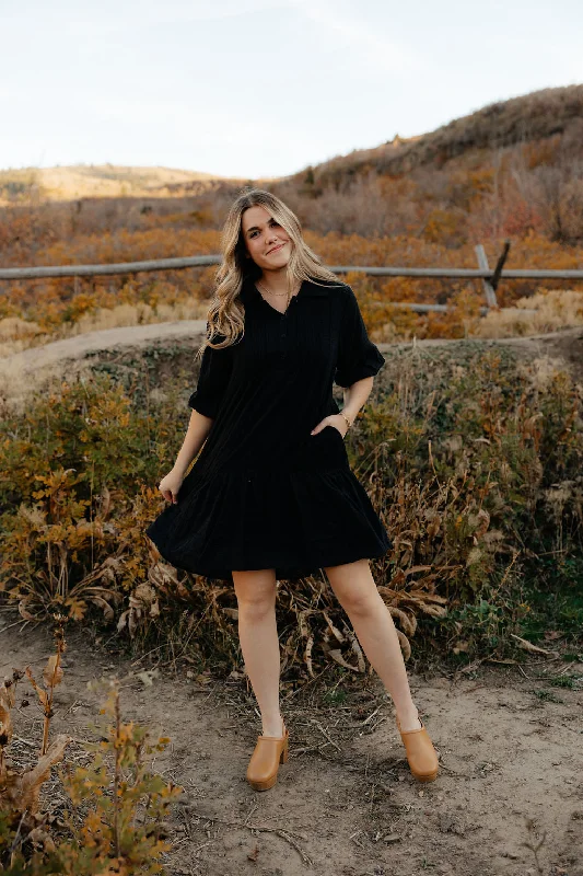 Davey Dress-Black Bold pattern unclassified dresses