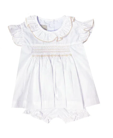 Sweet Baby Smocked Ecru Popover Set Smocked unclassified dresses