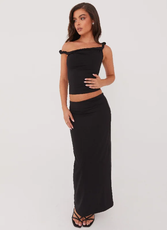 Solace Soul Maxi Skirt - Black