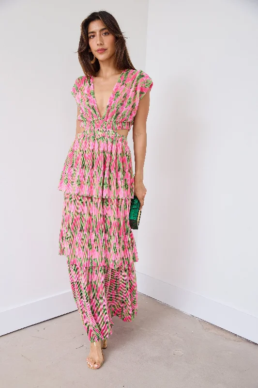 SALE - Julie Printed Tiered Maxi Dress