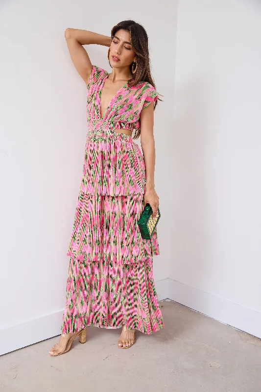 SALE - Julie Printed Tiered Maxi Dress